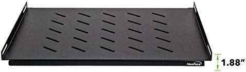 1U 19-Inch Vented Black Network Cabinet Shelf Pack of 2 R3341