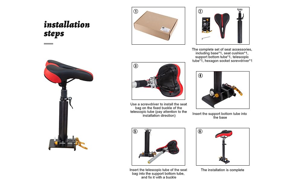 Adjustable Electric Scooter Seat with Foam Cushion K695188