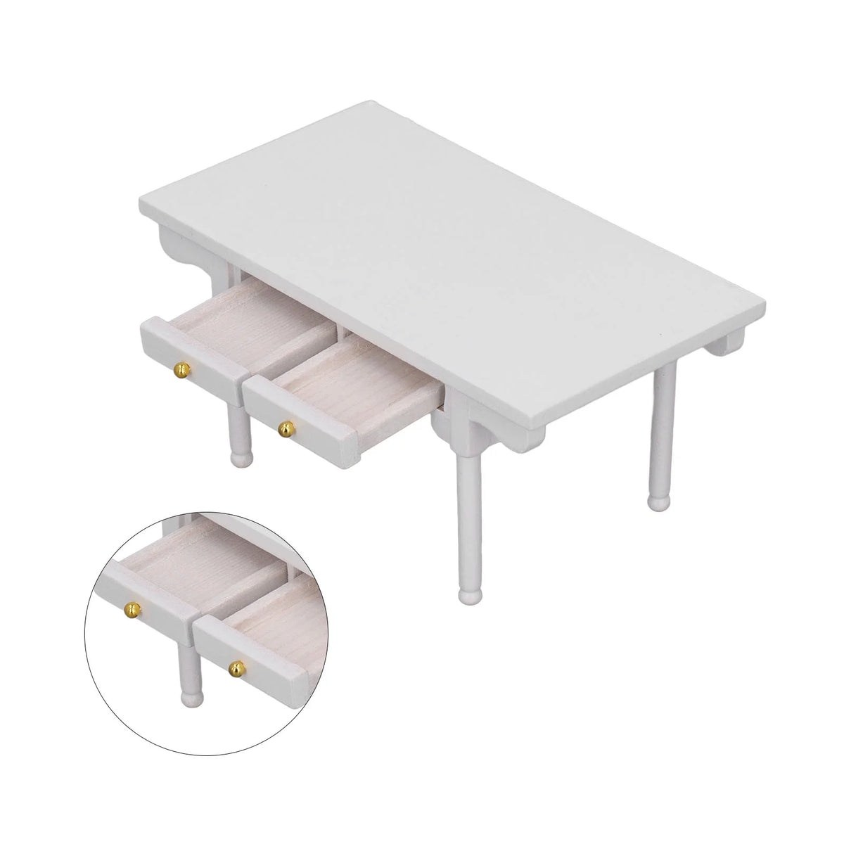 12 Desk Wooden Miniature Table Dollhouse Furniture Q2625