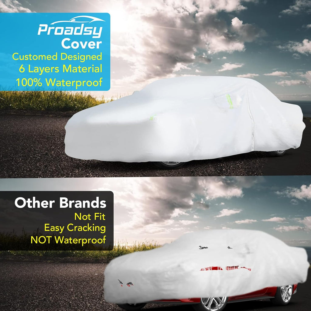 6 Layers Waterproof Full Exterior Car Cover with Zipper O342