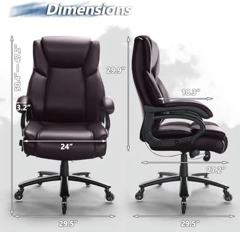 Big and Tall 500lbs Adjustable Lumbar High Back Executive Office Chair X8912