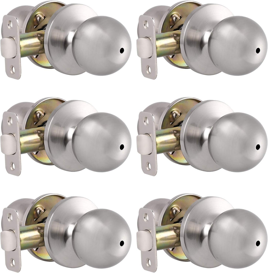 5 Pack Brushed Nickel Passage Door Knobs E58108
