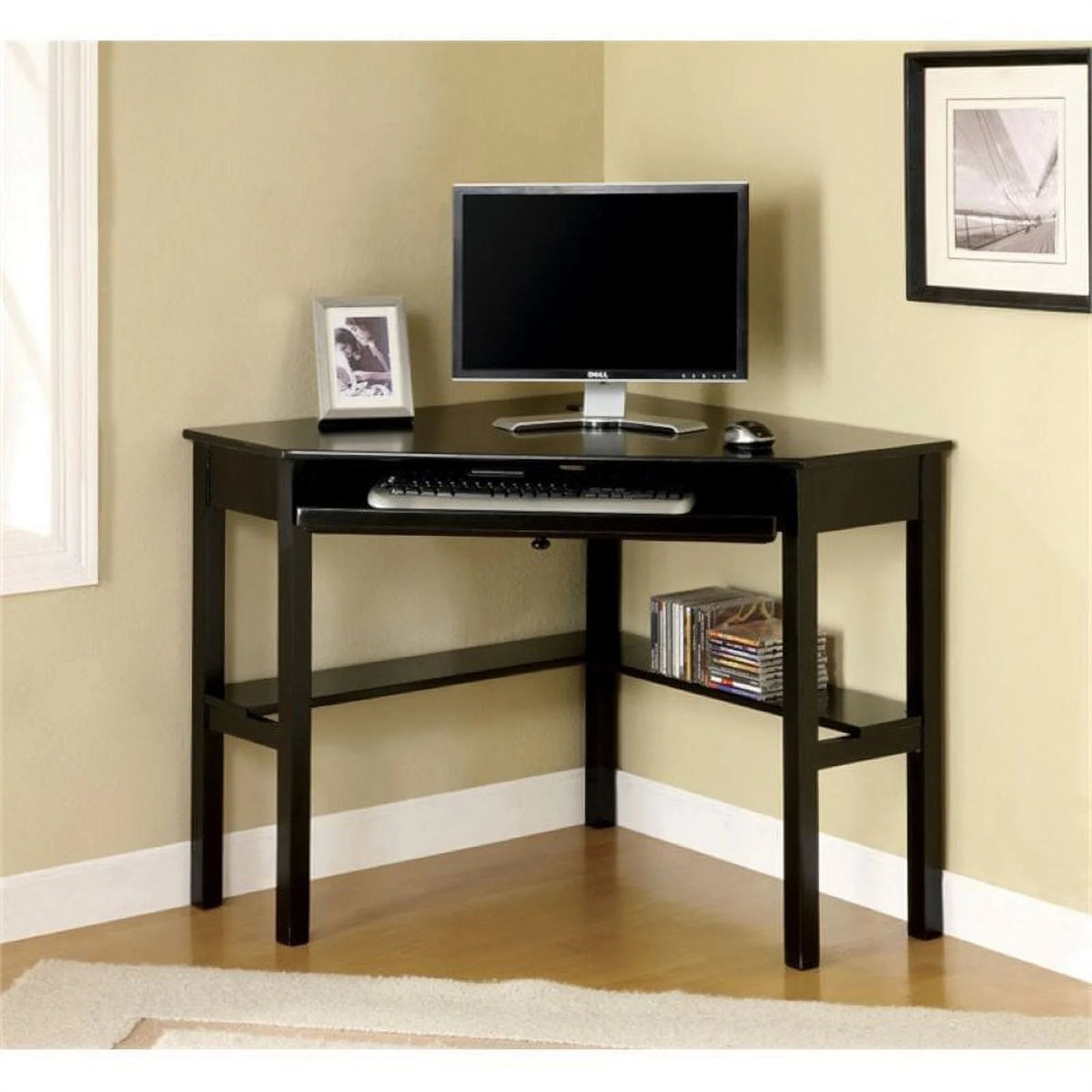 Black Corner Computer Desk H63644