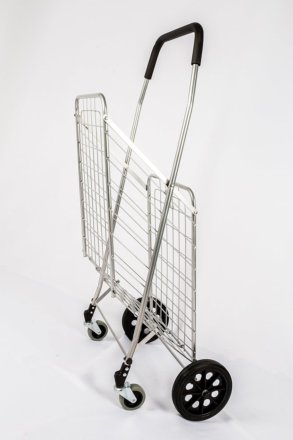 Silver Grocery Laundry Utility Shopping Cart with Swivel Wheels H248