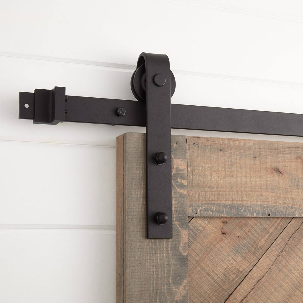Black Steel Barn Door Hardware Kit with Soft Close E5911