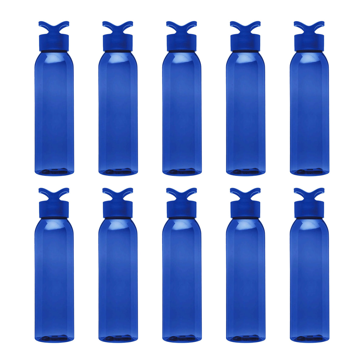 Blue 22 Oz. Tritan Plastic Water Bottles Set of 10 K3464