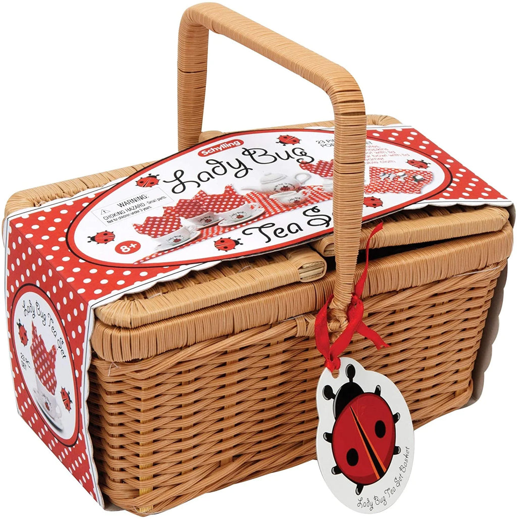 Porcelain Tea Set Basket Q227