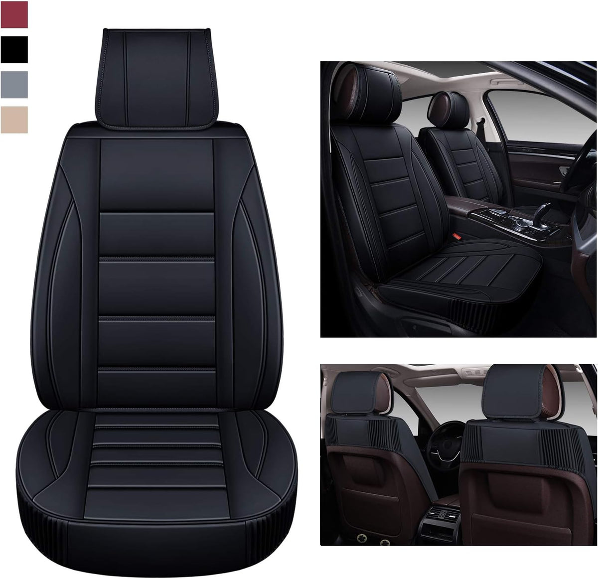 Leather Car Seat Covers Full Set with Faux Waterproof Leather D993