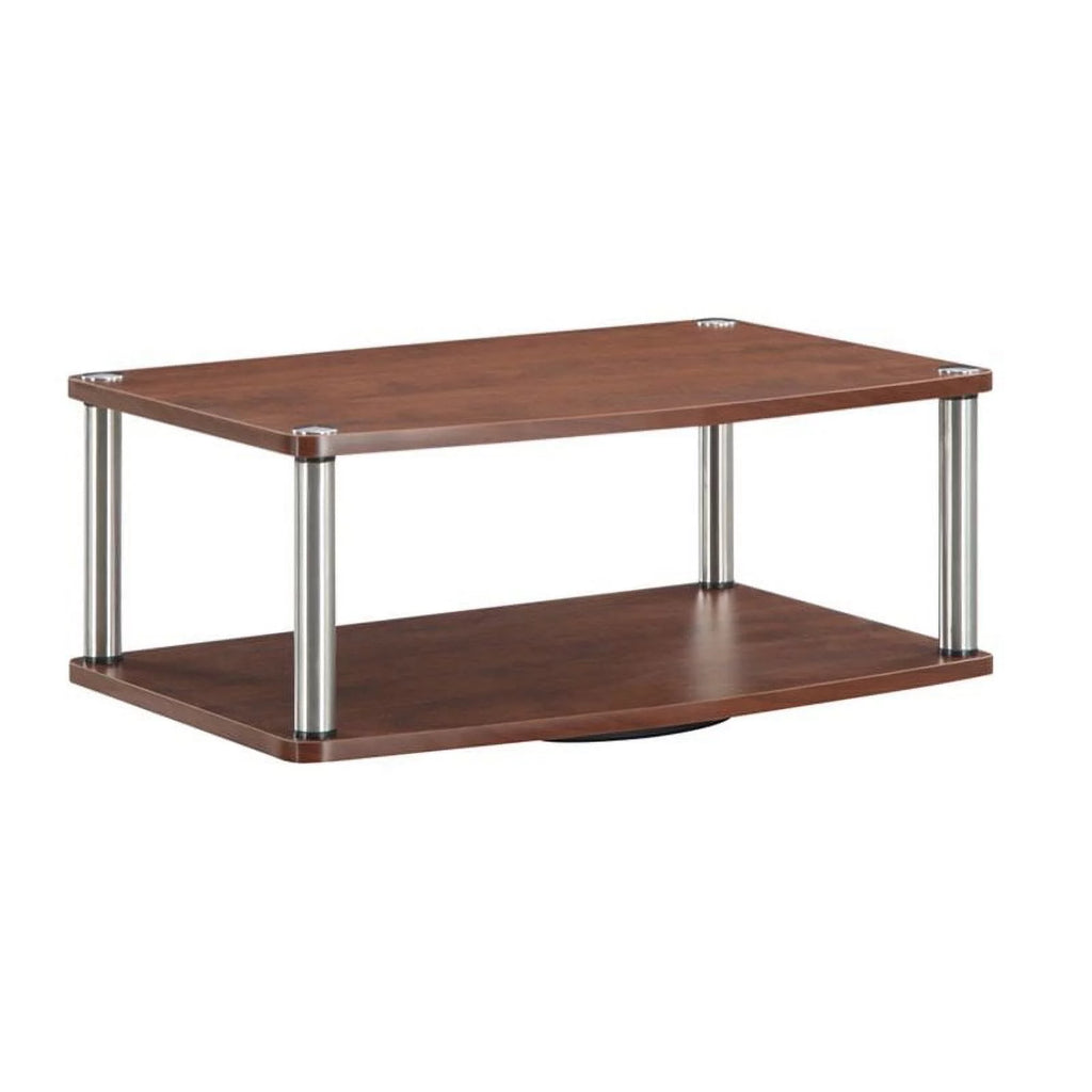Mid-Century Two Tier TV Swivel in Cherry Wood Finish O53479