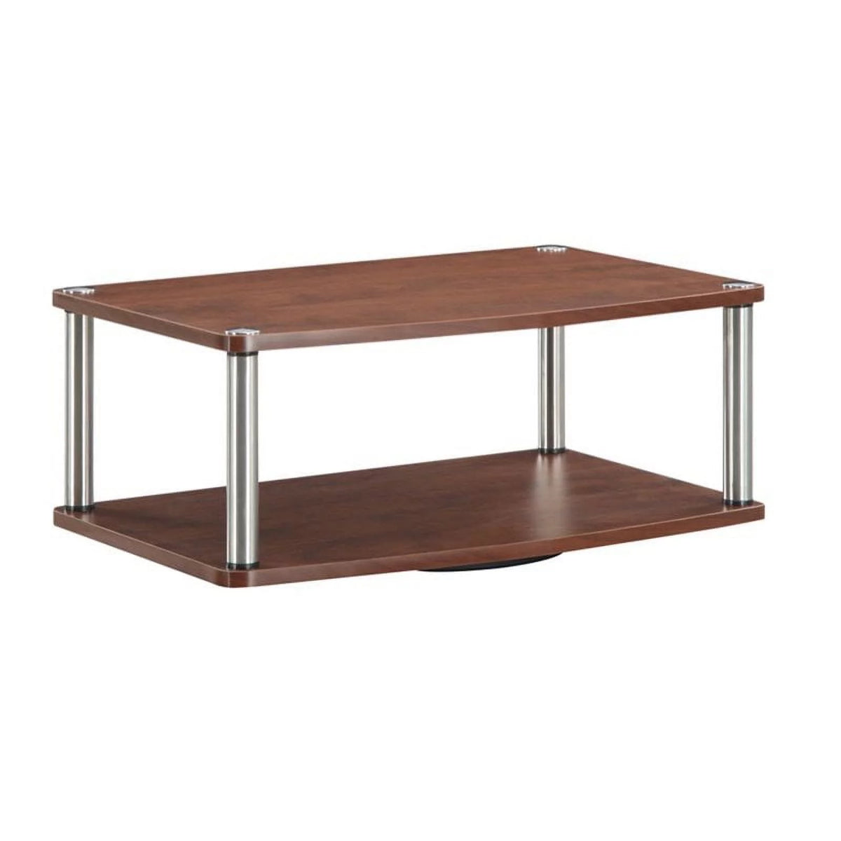 Mid-Century Two Tier TV Swivel in Cherry Wood Finish O53479