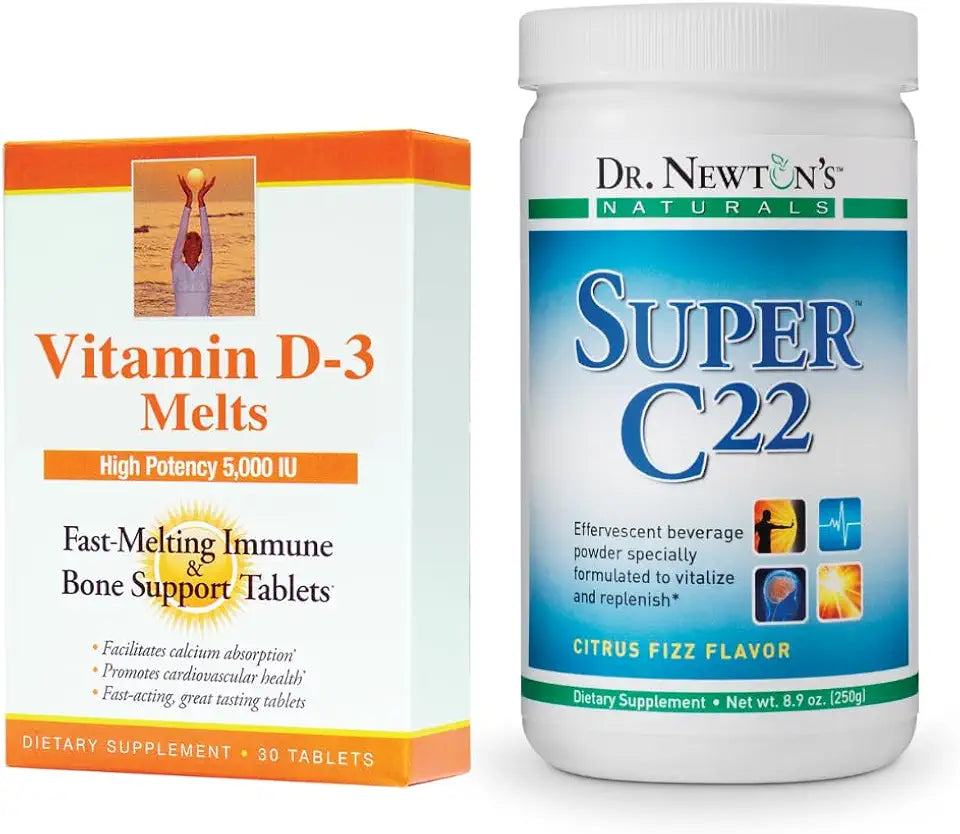 Vitamin D3 Tablets and Vitamin C Fizzy Drink Mix Bundle G914