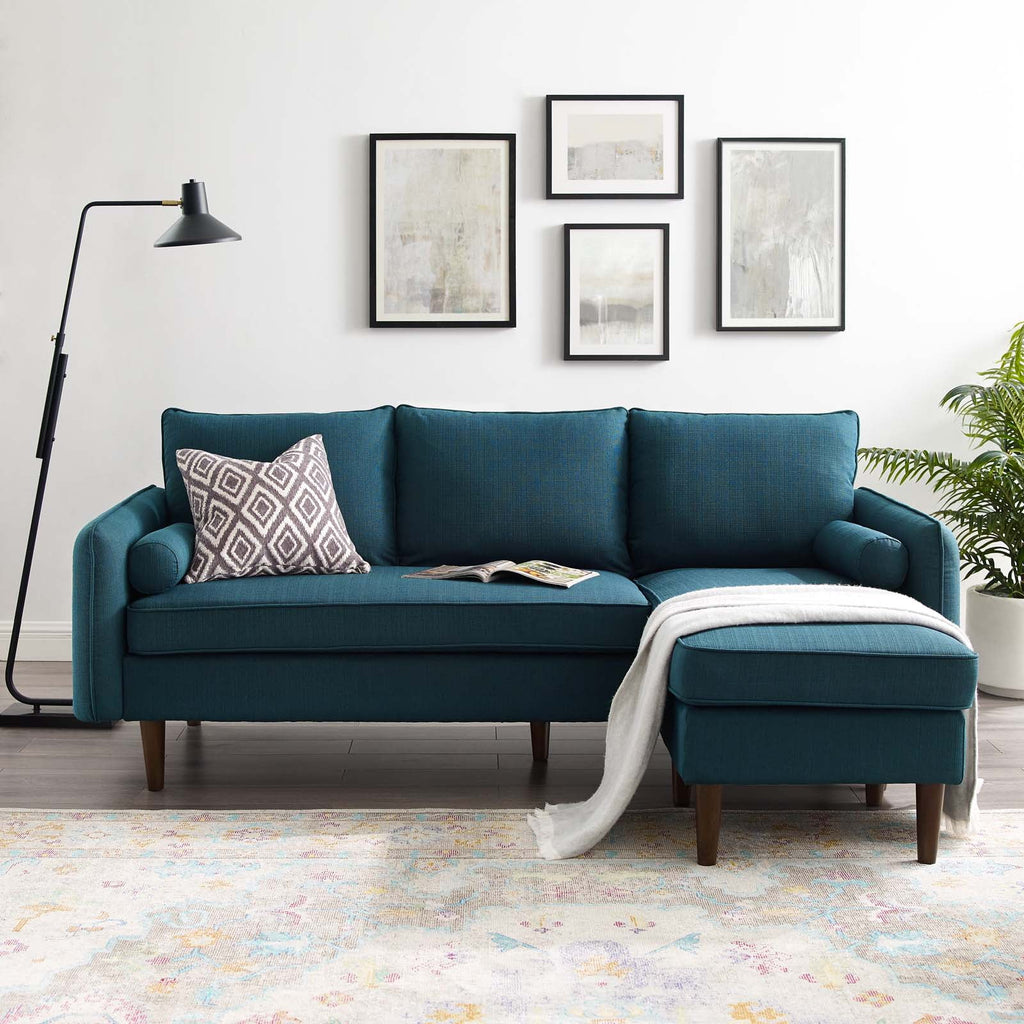 Navy Blue Fabric Sectional Sofa Set Z524752