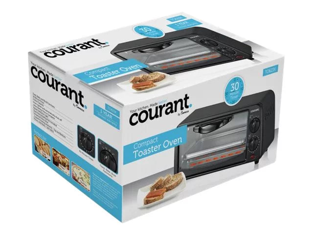 2 Slice Compact Toaster Oven with Bake Tray and Toast Rack, Black N84946