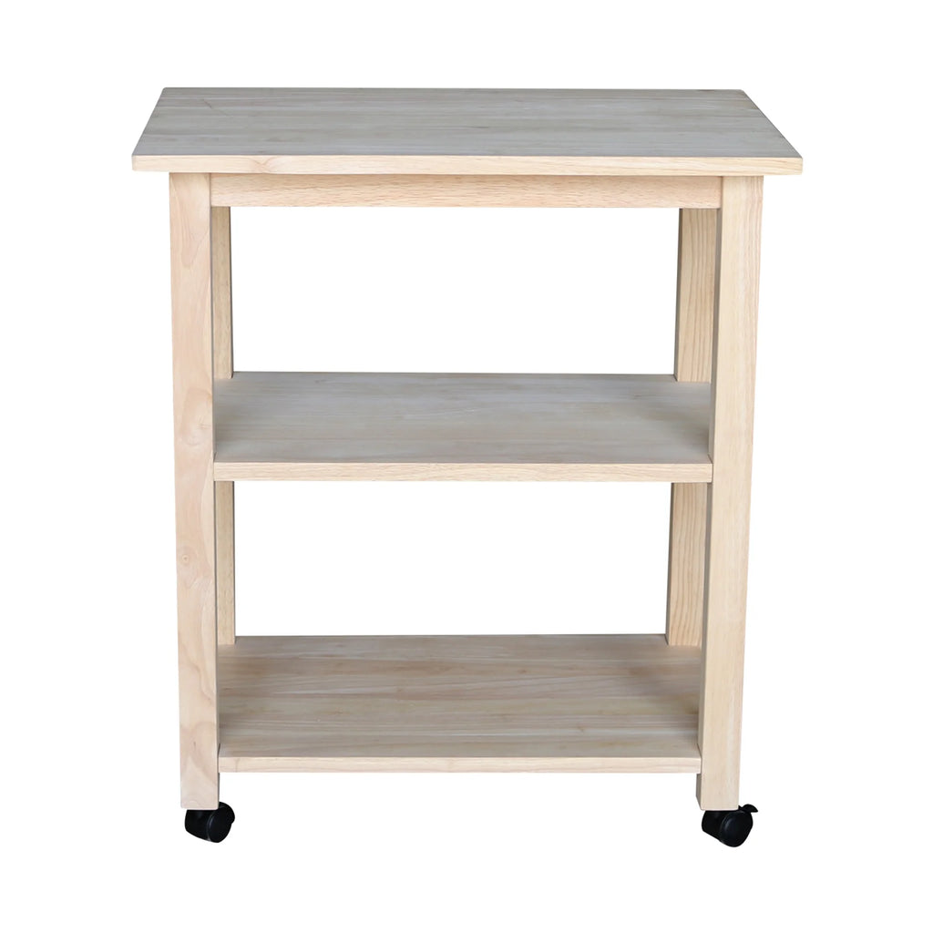 Unfinished Wood Microwave Kitchen Cart K302858