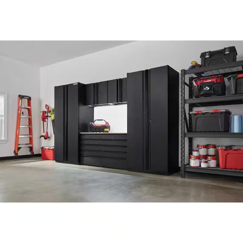 6-Piece Welded Steel Garage Storage System in Black X166