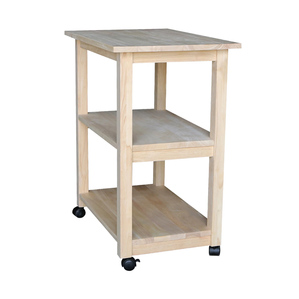 Unfinished Wood Microwave Kitchen Cart K302858