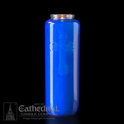 Blue Glass Offering Candle - Case of 12 A479956