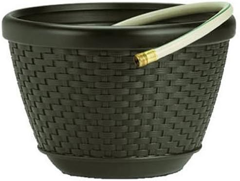 Mocha Wicker 100-Foot Capacity Hose Pot, Brown Pack of 2 U2062