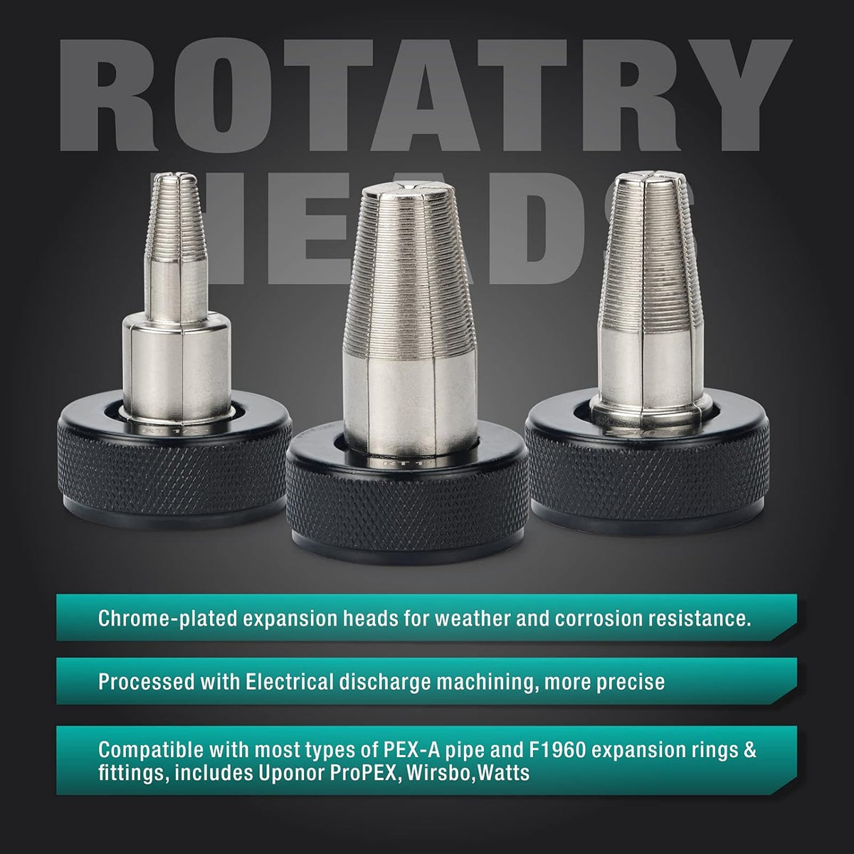 PEX-A Expander Tool Kit with Self-Rotary Expansion Heads 1/2,3/4 and 1-Inch R59677
