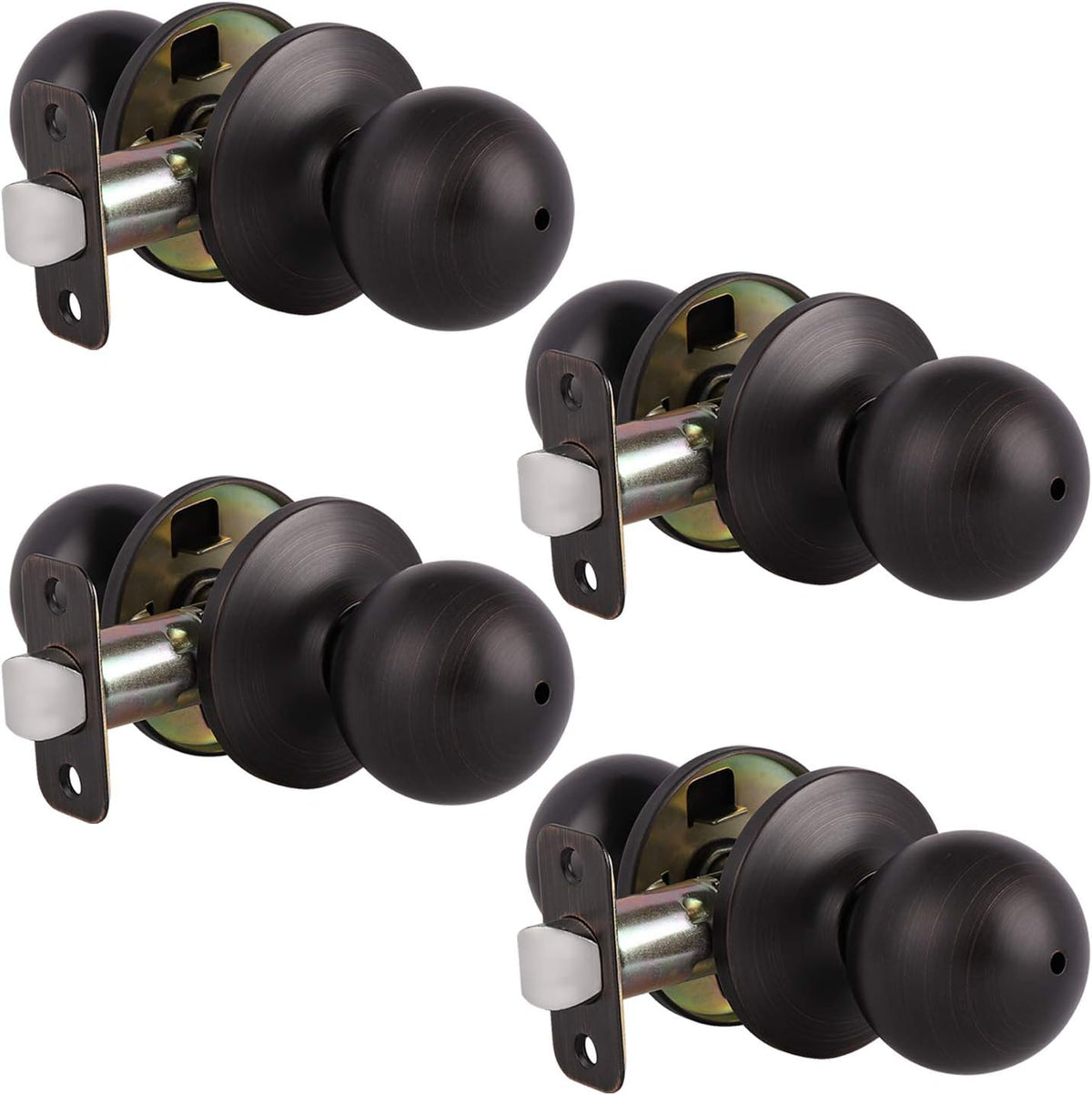 5 Pack Brushed Nickel Passage Door Knobs E58108
