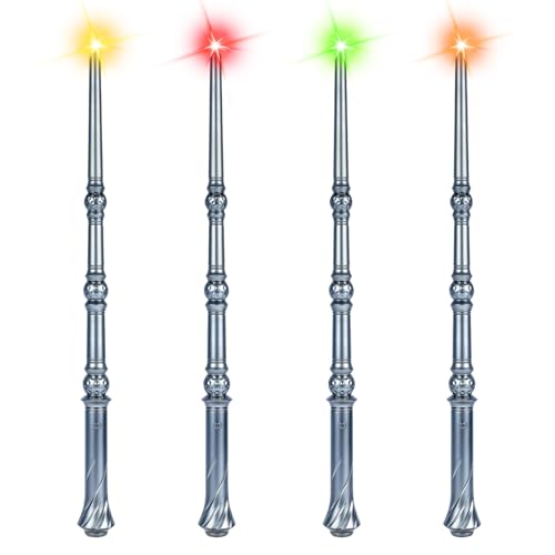 Light Up Magic Wand with Sounds & 4 Color Lights 4PCS N88970