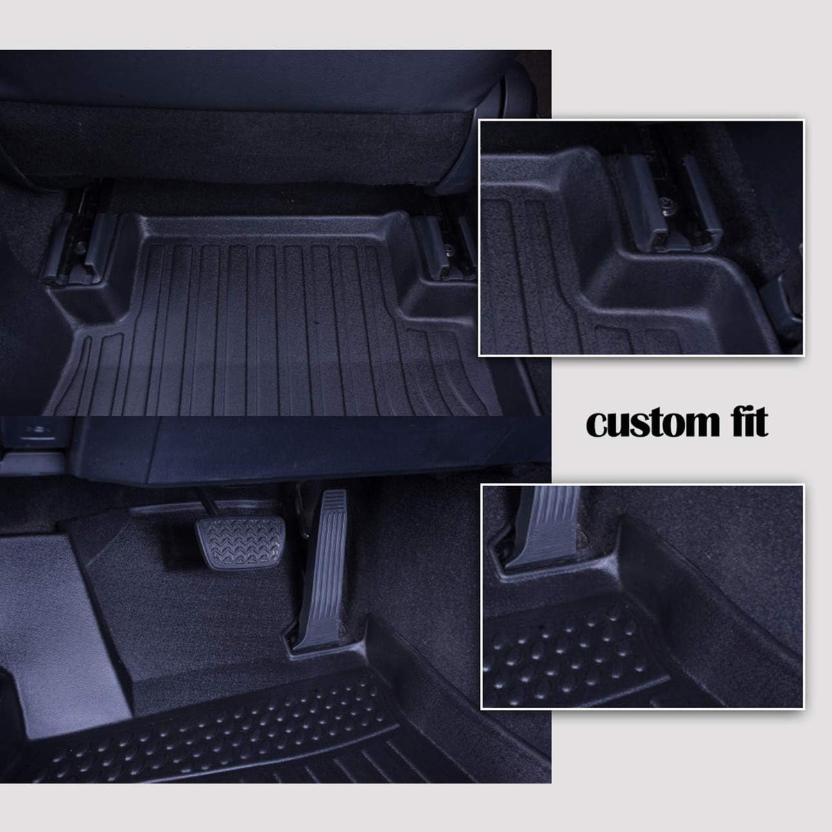 Heavy Duty Trunk Floor Mats for Hyundai Palisade 7 Seats 8 Seats Black L7019