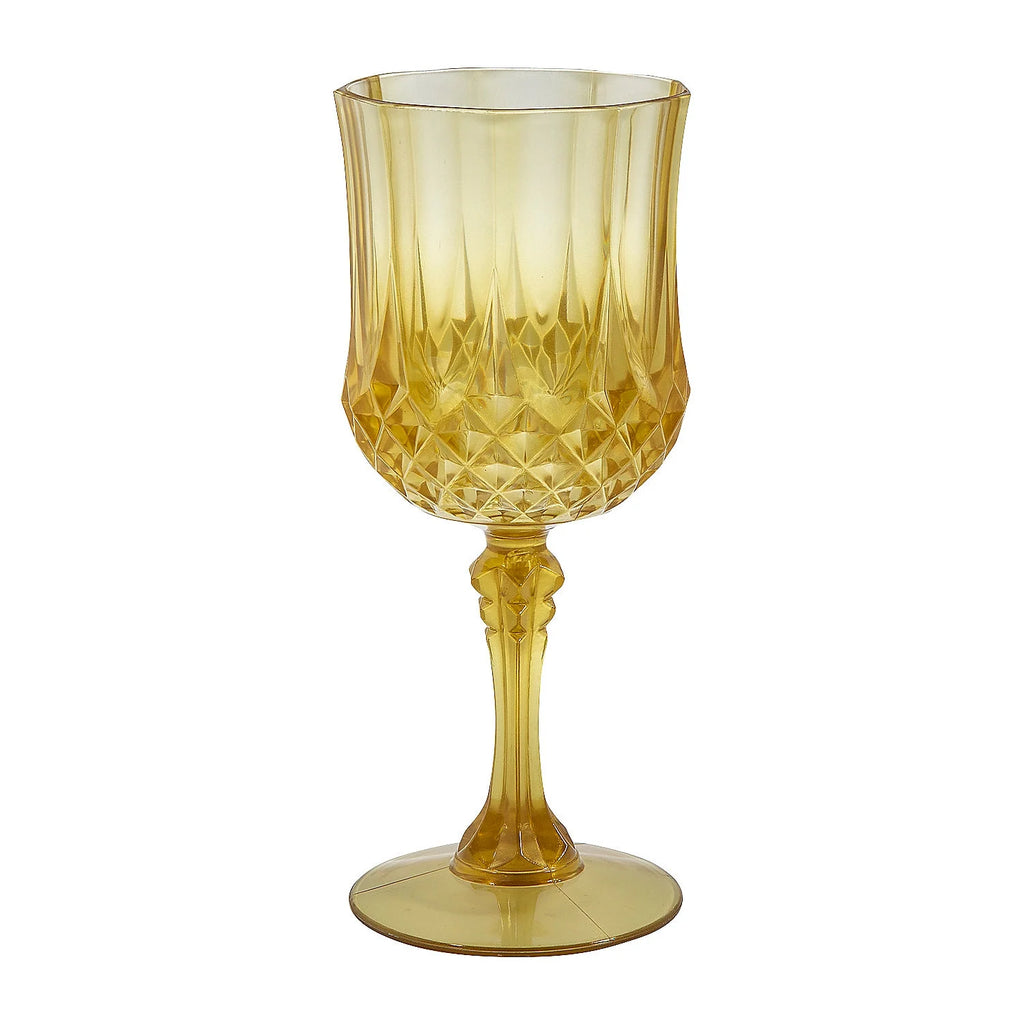 Gold Patterned Plastic Wine Glasses 12 Count D45738