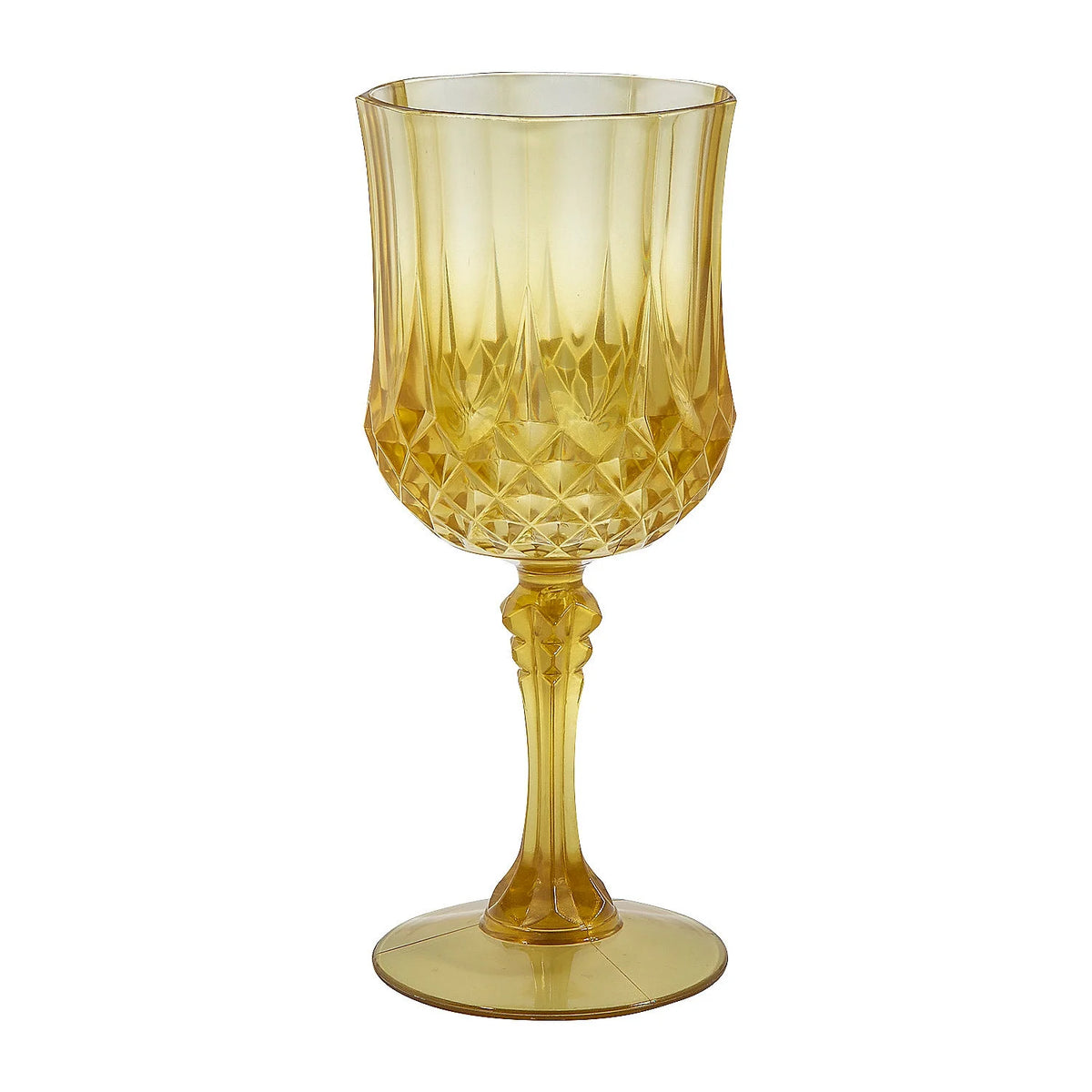 Gold Patterned Plastic Wine Glasses 12 Count D45738