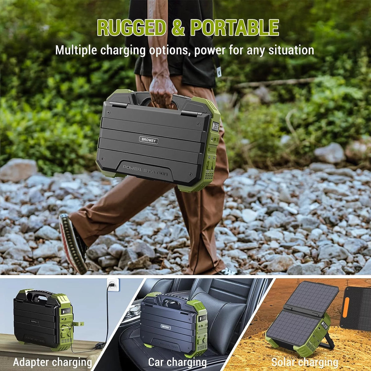 614.4Wh Portable Power Station with 30W Solar Panel T8381