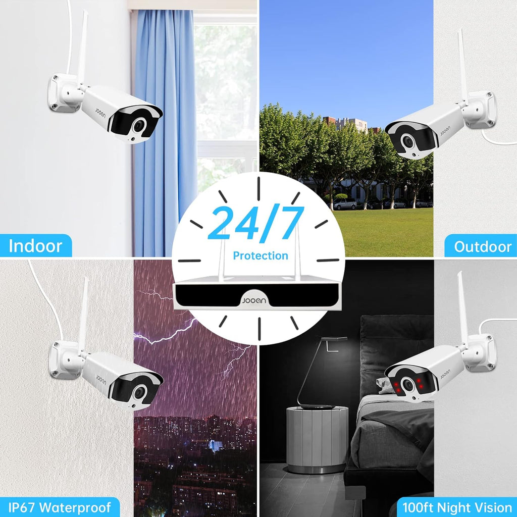 Wireless Security Camera System, 8 Channel 3MP NVR with 1TB Hard Drive, 4pcs 3.0 Megapixel WiFi IP Cameras Outdoor P3282