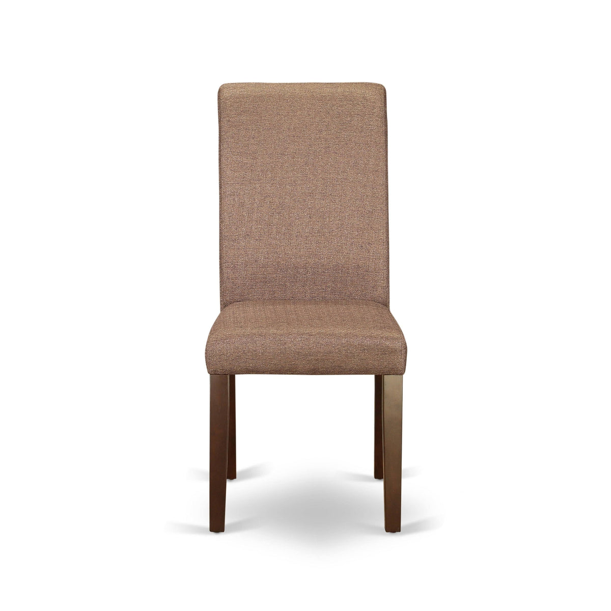 3PC Kitchen Table with Linen Brown Fabric Parson Chairs with Mahogany Chair Legs V15633
