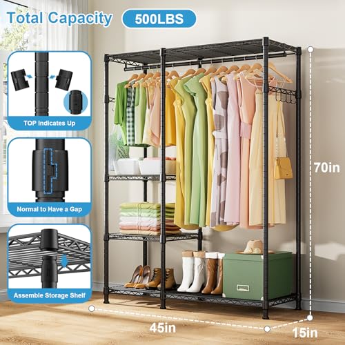 White Heavy Duty Freestanding Clothes Rack Z345394