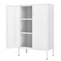 White Metal Storage Cabinet with 2 Doors and 2 Adjustable Shelves R532