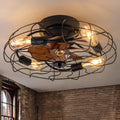 20'' Low Profile Caged Ceiling Fan with Lights Z597