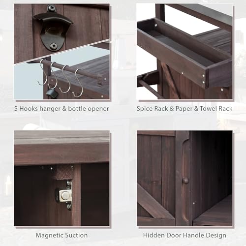 Natural Solid Wood Outdoor Kitchen Island with Stainless Steel Top C54716