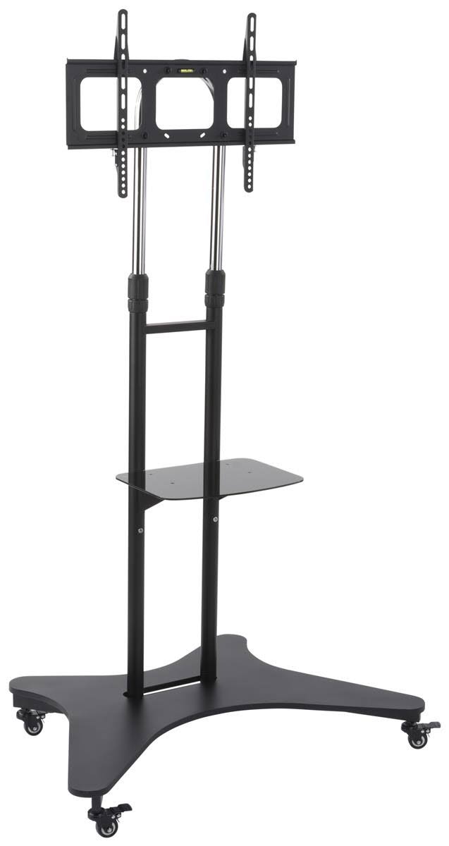 Rolling TV Cart with Shelf, Height Adjustable Black U34774