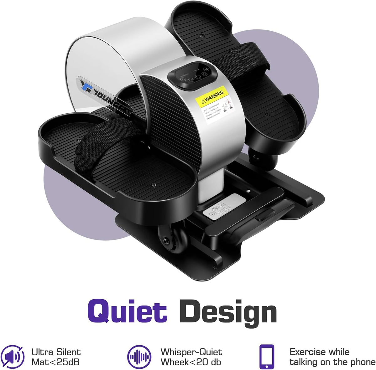 Portable Electric Seated Pedal Ellipse Machine with Remote and App Control, LCD Display C49435