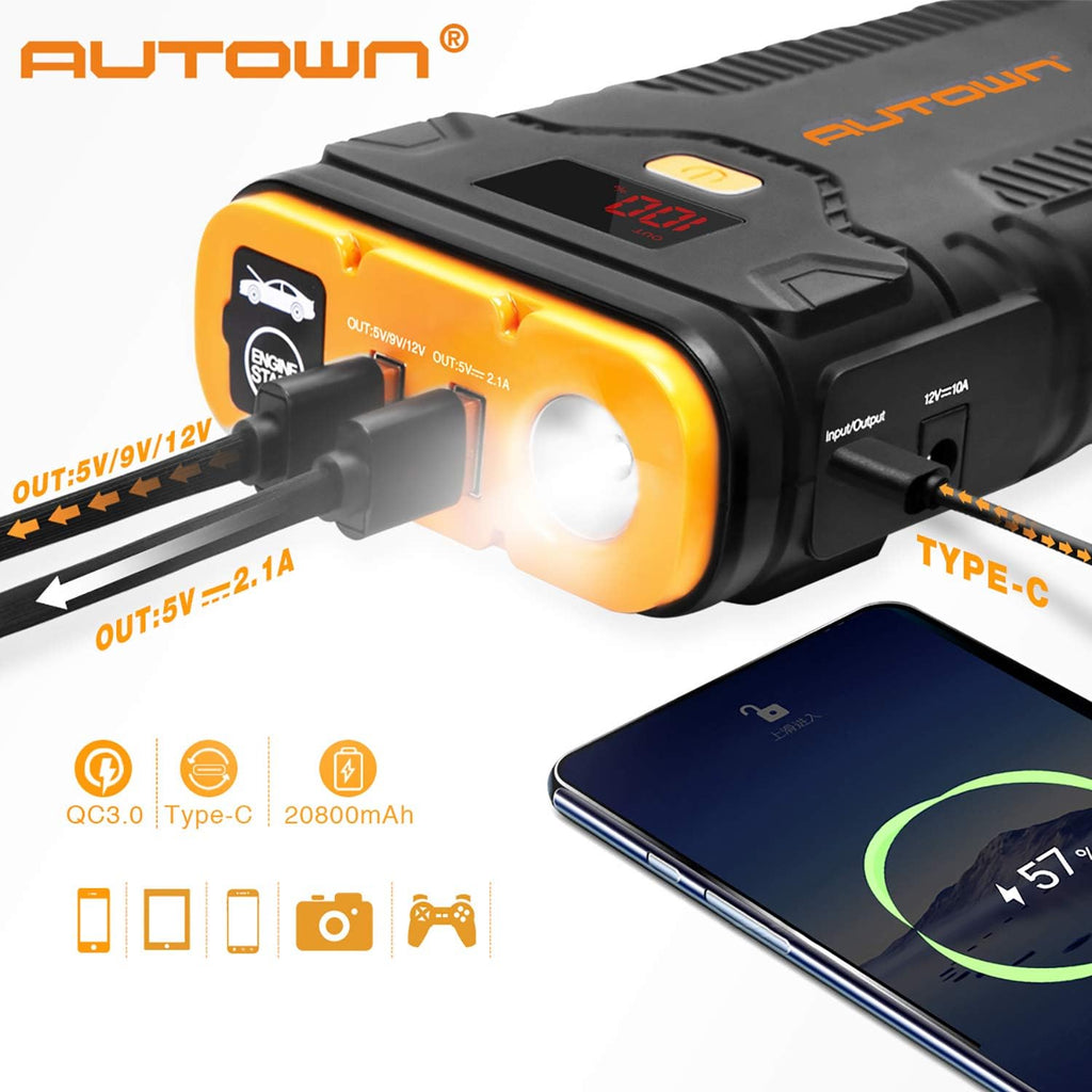 1000A Peak 21000mAh 12V Car Battery Charger with LED Light N836250