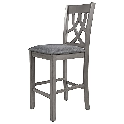 3 Piece Round Drop Leaf Counter Height Dining Table and Chairs Set with Storage Shelf F380