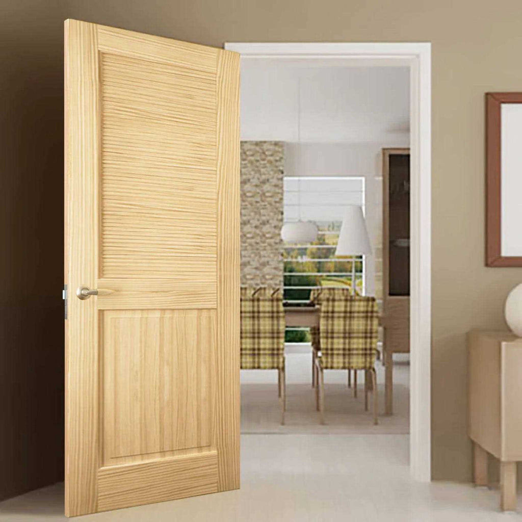 Solid Wood Louvered Slab Door L740