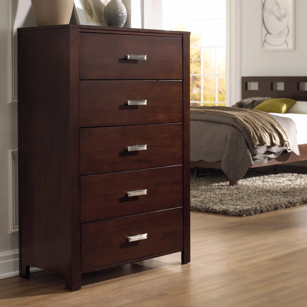 Five Drawer Chest in Chocolate Brown V299205