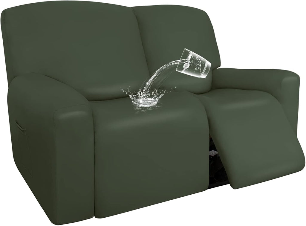 Navy 6 Pieces Stretch Recliner Loveseat Slipcovers G544563
