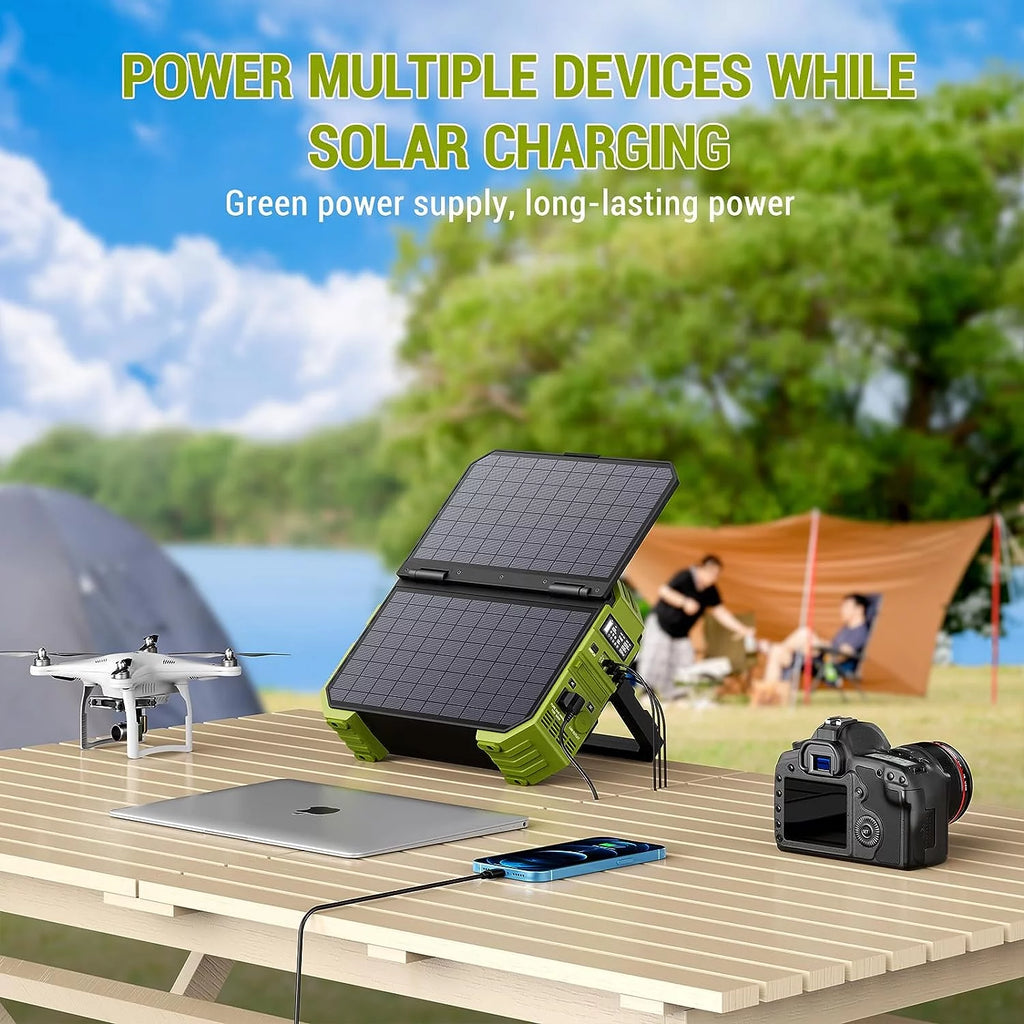 614.4Wh Portable Power Station with 30W Solar Panel T8381