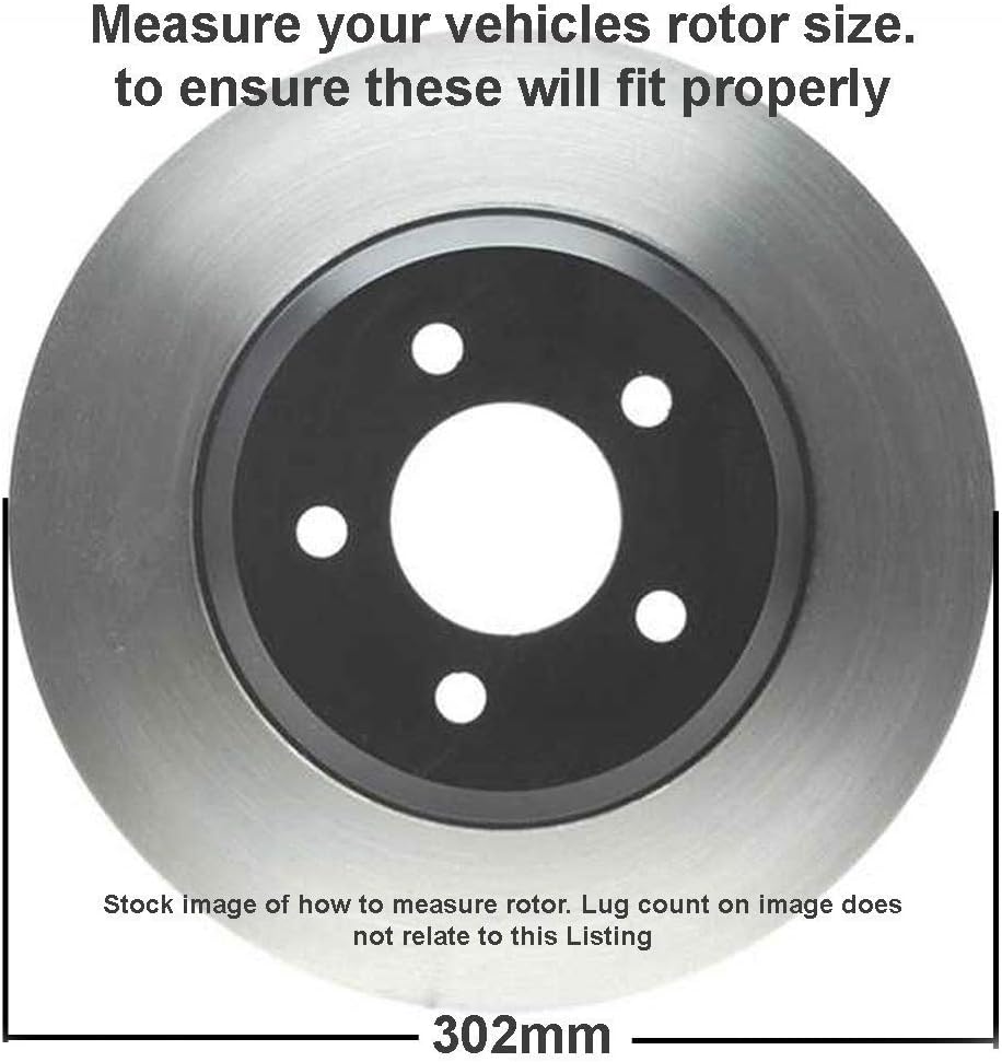 302mm Front Drilled Slotted Rotors and Brake Pads 4pc Set P9645