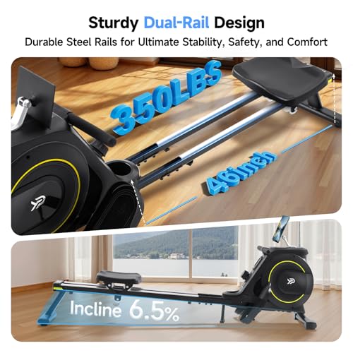 350 LB Capacity 16-Level Magnetic Foldable Rowing Machine S6762