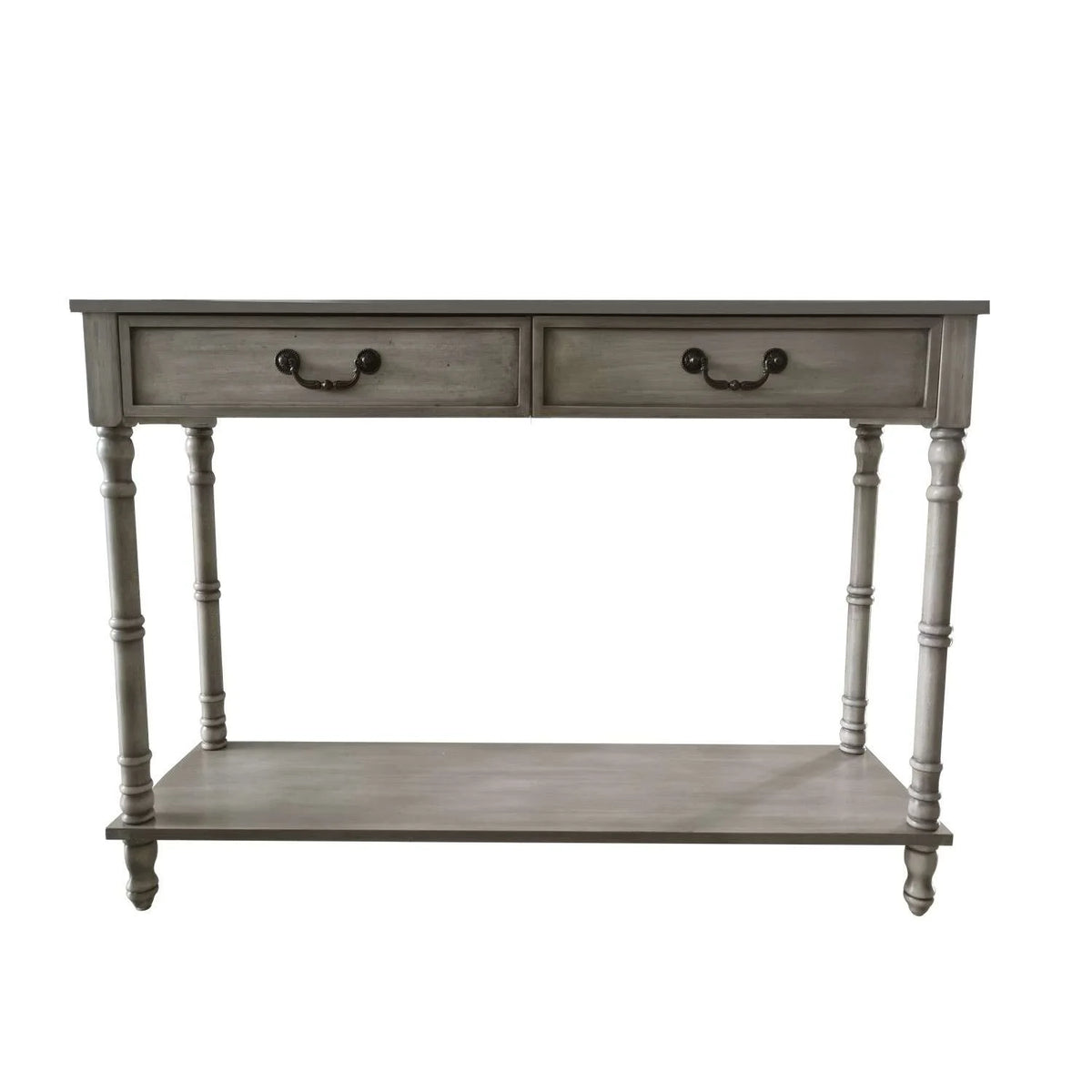 Washed Oak 2 Drawer Console Table with Shelf R232711