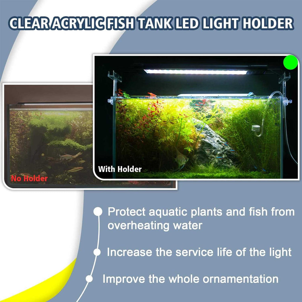 Adjustable Clear Acrylic Aquarium Light Riser 2pcs J716
