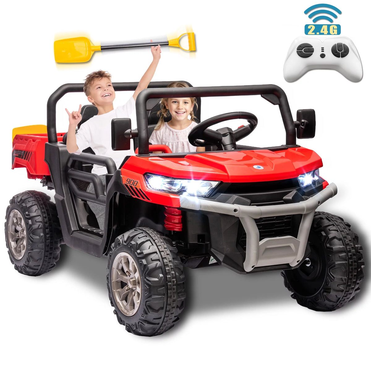 24V 2 Seater Kids Ride on Car Truck with Dump Bed and Remote Control A45264