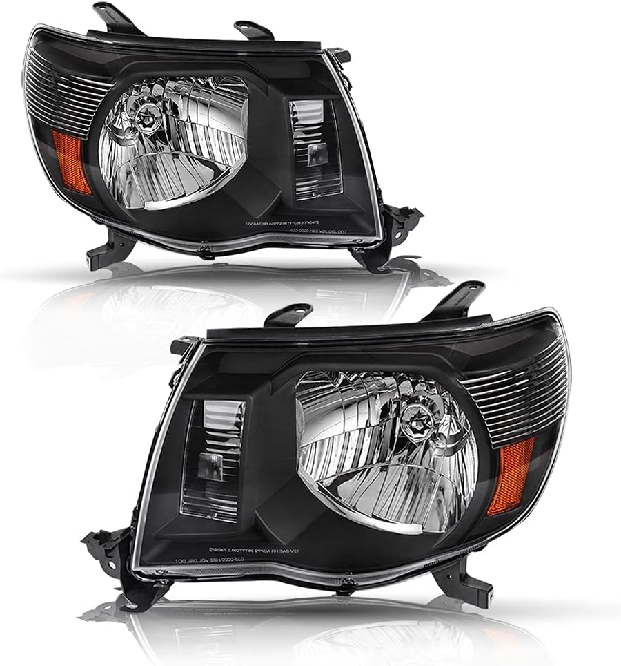 Headlight Assembly for 2005 to 2011 Toyota Tacoma Passenger and Driver Side (Chrome) P41365