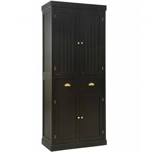 Freestanding Kitchen Cabinet with Adjustable Shelves J53794